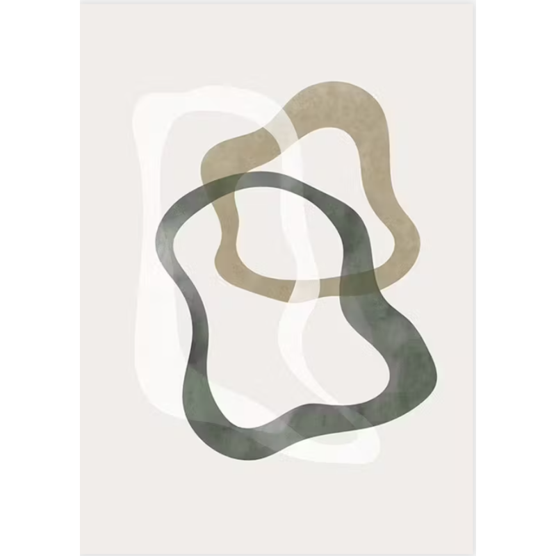 Affiche abstract green shapes